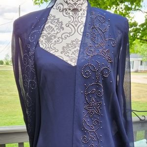 Navy blue evening gown